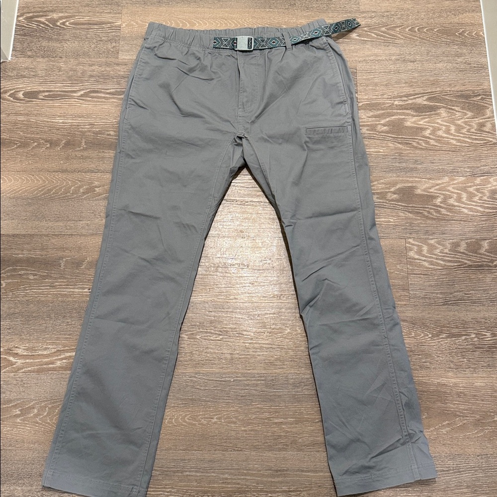 Kavu Chilliwack Gray Belted Canvas Hiking Pant - Size Large L Men’s